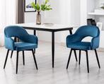 Eetkamerstoelen - Set van 2 - Met armleuning - Fluweel - Bla, Huis en Inrichting, Verzenden, Nieuw