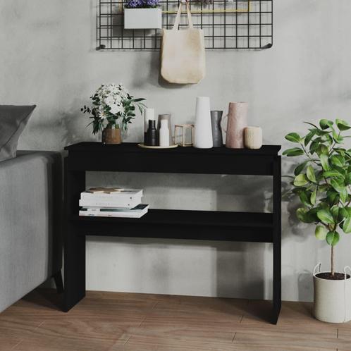 vidaXL Wandtafel 102x30x80 cm bewerkt hout zwart, Huis en Inrichting, Tafels | Bijzettafels, Nieuw, Verzenden