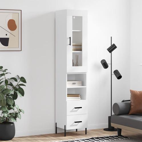 vidaXL Hoge kast 34,5x34x180 cm bewerkt hout wit, Huis en Inrichting, Kasten | Dressoirs, Nieuw, Verzenden