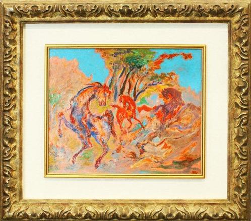 Aligi Sassu (1912-2000) - Albarido de caballos, Antiek en Kunst, Kunst | Schilderijen | Modern