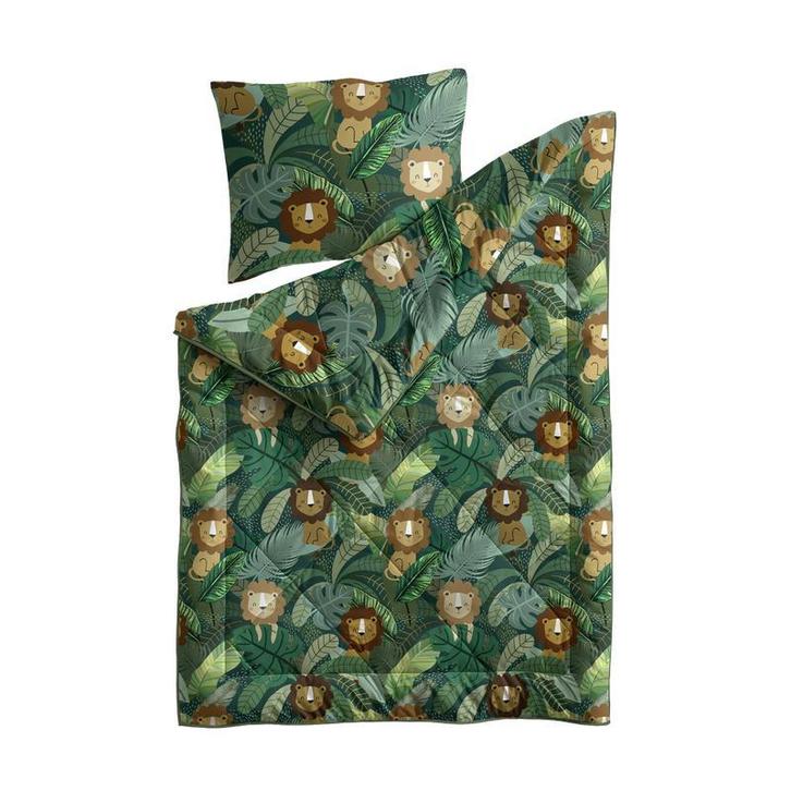 Lazy all-in-one kinderdekbed met jungleprint - 1-persoons |, Huis en Inrichting, Slaapkamer | Beddengoed, Groen, Nieuw, Verzenden