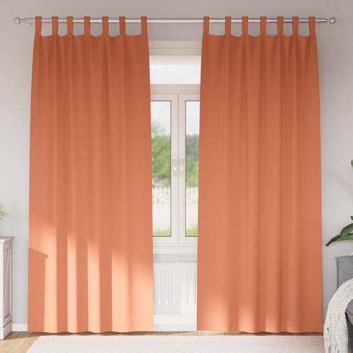vidaXL Gordijnen met gordijnen 2 pcs Terracotta 260 x 140 cm, Huis en Inrichting, Stoffering | Gordijnen en Lamellen, Nieuw, Verzenden