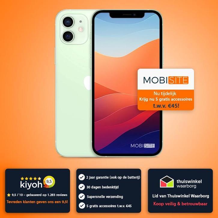 Apple iPhone 12 64 GB / Met 5 gratis accessoires- Accu 100%, Telecommunicatie, Mobiele telefoons | Apple iPhone, Zo goed als nieuw