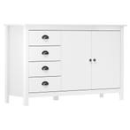 vidaXL Dressoir Hill 79x40x80 cm massief grenenhout wit, Huis en Inrichting, Verzenden, Nieuw