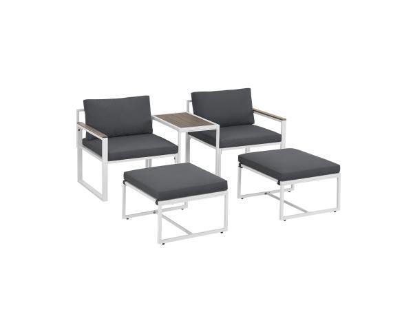 Veiling - Tuinset / Loungeset Bari - 5-delig - Donkergrijs, Tuin en Terras, Tuinsets en Loungesets, Nieuw