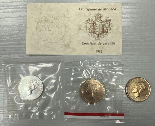 Monaco. 10 Francs 1982 Grace Kelly - Série de 3 monnaies, Postzegels en Munten, Munten | Europa | Euromunten