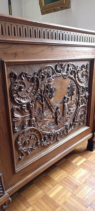 Bed (2) - hard hout - Standaard bedden met hoofdborden., Antiek en Kunst, Antiek | Overige Antiek