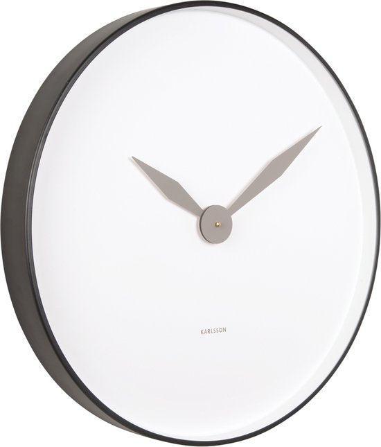 2eChoix | Horloge murale Karlsson Albatross - Noir - Ø50cm -, Huis en Inrichting, Woonaccessoires | Klokken, Ophalen of Verzenden