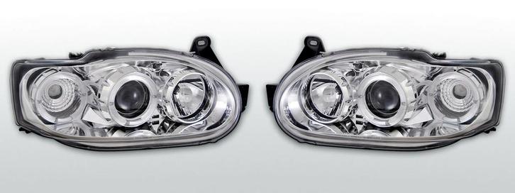 Koplampen Angel Eyes | Ford Escort 1995-2000 | LED |chroom, Auto-onderdelen, Verlichting, Nieuw, Ford, Verzenden