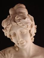 Grote Art Nouveau stijl - Buste, Dame met florale, Antiquités & Art