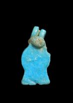 Égypte ancienne, Nouvel Empire Faïence bleue Amulette de