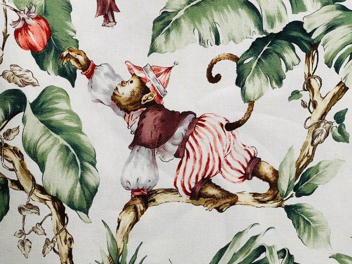 Speelse apen: katoenen stof volgens Oeko Tex Standard 100 -, Antiek en Kunst, Antiek | Tapijten, Tafelkleden en Textiel