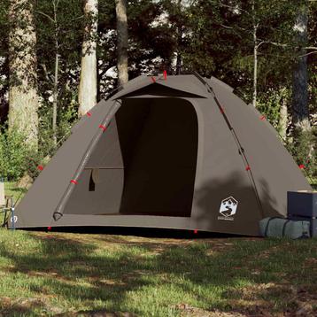 vidaXL Tent 4-persoons snelontgrendeling bruin, Verzenden