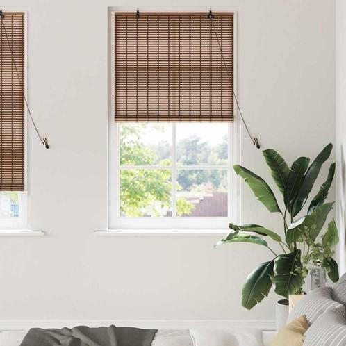 vidaXL met gordijnen Bruin 80 x 220 cm Bamboe, Huis en Inrichting, Stoffering | Gordijnen en Lamellen, Nieuw, Verzenden
