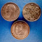België. 1873/1980, Lot met 3 Belgische munten (Zonder