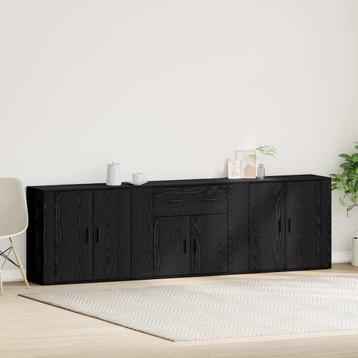 vidaXL Sideboard met lade Zwart Eiken 240 x 33 x 70 cm, Verzenden