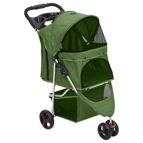 vidaXL Hondenwagen inklapbaar 80x46x98 cm oxford stof groen, Dieren en Toebehoren, Overige Dieren-accessoires, Nieuw, Verzenden