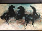Denes de Holesch (1910-1983) - 3 chevaux noir, Antiek en Kunst