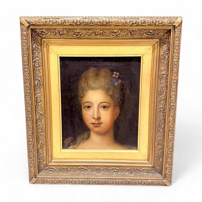In the style of Jean-Marc Nattier (1685–1766) - Young woman, Antiek en Kunst, Kunst | Schilderijen | Klassiek