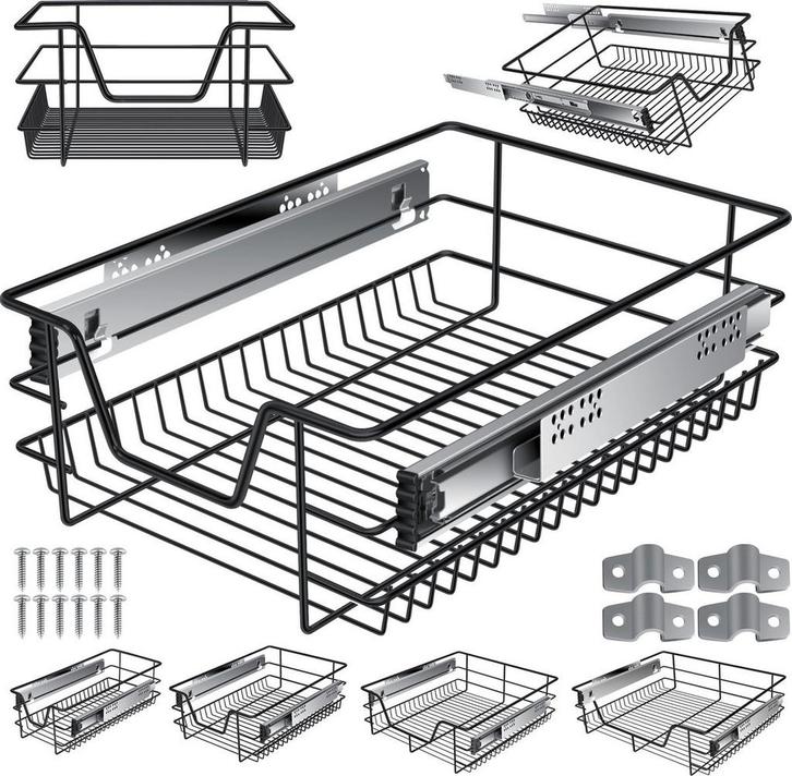 Keukenlade - Telescopische lade - 40 cm - Zwart - KESSER®, Huis en Inrichting, Woonaccessoires | Overige, Verzenden