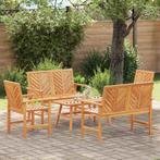 vidaXL Tuin loungeset 5 pcs Bruin Massief Acacia Hout, Tuin en Terras, Verzenden, Nieuw, Loungeset