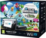 Wii U Console 32GB Zwart + Gamepad (Mario & Luigi Bundel..., Games en Spelcomputers, Ophalen of Verzenden, Zo goed als nieuw