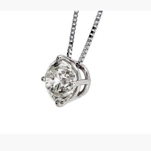 Collier - 14 carats Or blanc - 1.01ct. tw. Diamant, Handtassen en Accessoires, Kettingen