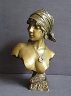 Emmanuel Villanis (1858-1914) - sculptuur, Büste  Fille de, Antiek en Kunst