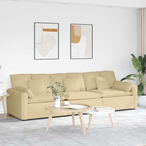 vidaXL Modulaire bank met kussens lichtgroen grijs, Huis en Inrichting, Zetels | Voetbanken en poefs, Nieuw, Verzenden