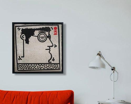IABO (1980) - Untitled (K. Haring-Portrait tribute) painting, Antiek en Kunst, Kunst | Schilderijen | Modern