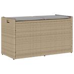vidaXL Opbergbank met kussen voor buiten 100 cm poly rattan, Verzenden, Nieuw