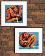 Simeon Gonzales - Maja con flores I - II DIPTICO(NO RESERVE