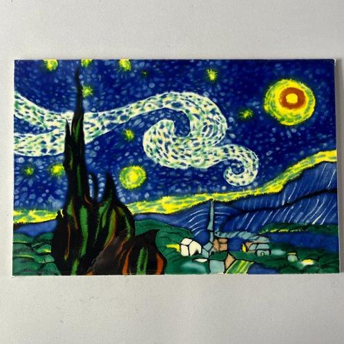 naar Vincent van Gogh - Grote Tegel - naar: Starry night -, Antiek en Kunst, Antiek | Glaswerk en Kristal