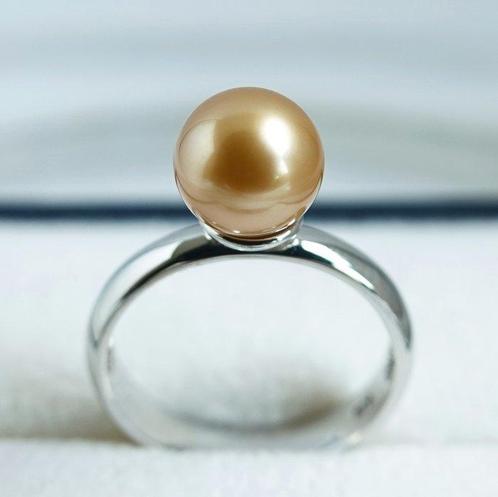 Zonder Minimumprijs - Ring Zilver Parel - 24K verzadiging,, Handtassen en Accessoires, Ringen