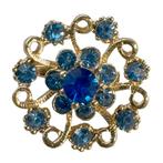 Fako Bijoux® - Broche - Flower - 23x23mm - Blauw -, Bijoux, Sacs & Beauté, Verzenden