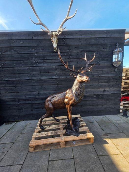 Beeld, Bronze: XL Deer - 171 cm - Brons - 2026, Antiquités & Art, Curiosités & Brocante