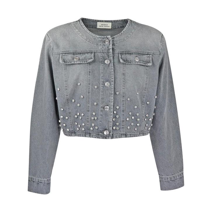 Vicolo • grijs denim jasje cropped • L, Kleding | Dames, Truien en Vesten, Verzenden