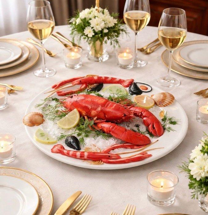 « Fruits de mer » - art Florentina plateau en relief -, Antiquités & Art, Antiquités | Meubles | Tables