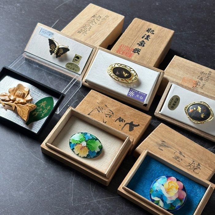 Broche - Metaal - Japan - Een 6-delig set (Zonder, Antiquités & Art, Antiquités | Autres Antiquités