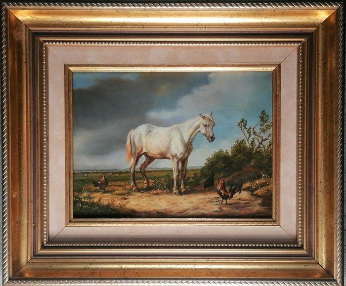 Nederlandse school (XX) - Horse in vast landscape, Antiquités & Art, Art | Peinture | Classique