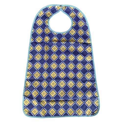 Wasbare slab volwassenen met opvangbak - Blauw/geel geruit, Diversen, Verpleegmiddelen, Ophalen of Verzenden
