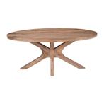 Mangohouten Eettafel Sun Ovaal 180x100 cm Houten onderstel, Verzenden, Nieuw, Industriële meubels, Ovaal