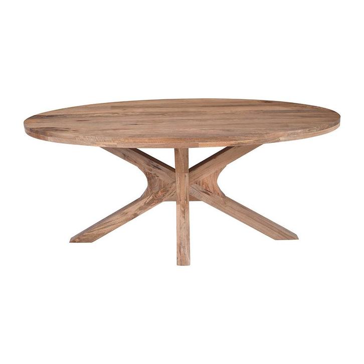 Mangohouten Eettafel Sun Ovaal 180x100 cm Houten onderstel, Huis en Inrichting, Tafels | Eettafels, Nieuw, Overige houtsoorten