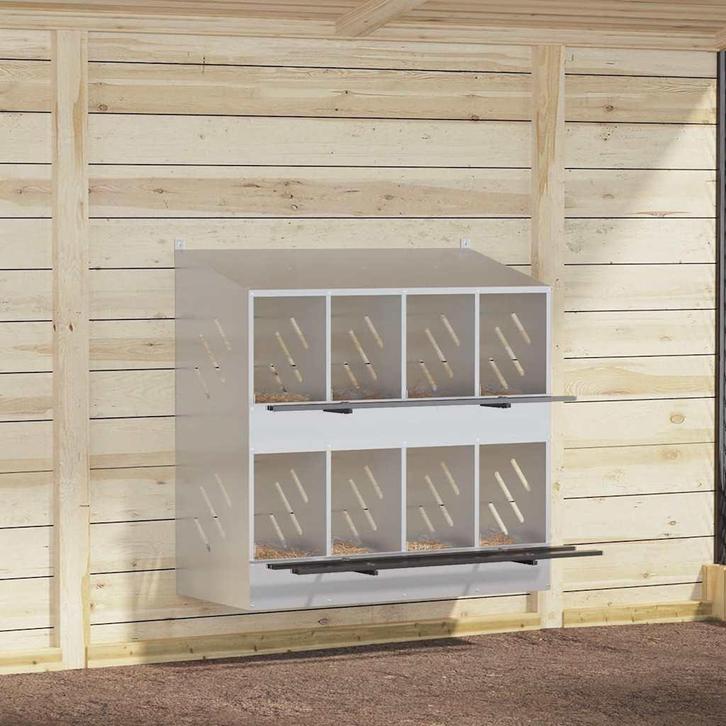 vidaXL Kippennestkast met 8 vakken gegalvaniseerd metaal, Dieren en Toebehoren, Knaagdieren en Konijnen | Hokken en Kooien, Nieuw