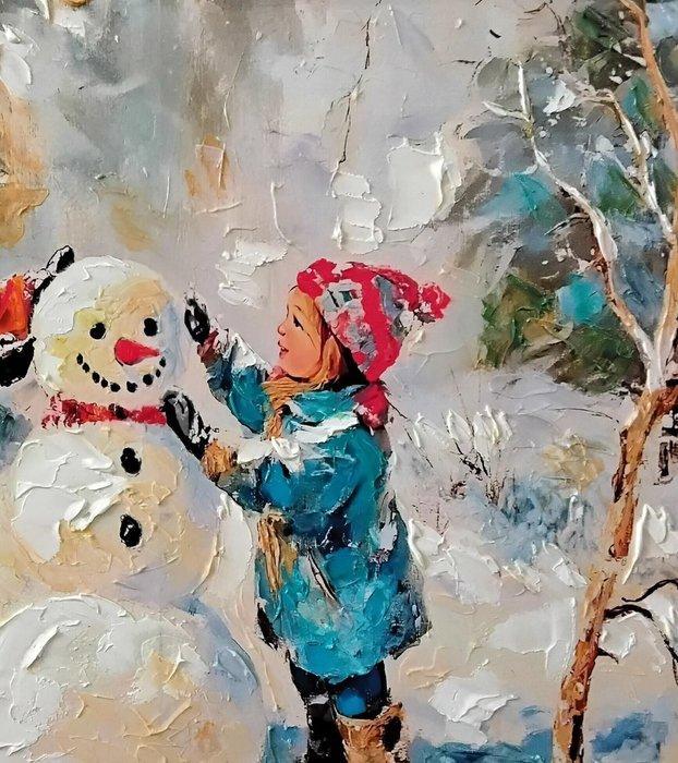 Bartolo Gentiluomo (1973) - Inverno nevoso, Antiek en Kunst, Kunst | Schilderijen | Klassiek