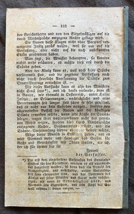 . - Briefe eines Baiers über die Verfassungs-Urkunde, das, Antiek en Kunst, Antiek | Boeken en Manuscripten