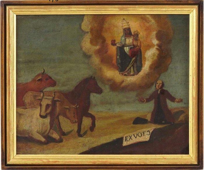 Italiaanse school (XIX) - Ex voto per Grazia Ricevuta, Antiek en Kunst, Kunst | Schilderijen | Klassiek