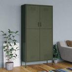 vidaXL Kledingkast 90x50x180 cm staal olijfgroen, Huis en Inrichting, Kasten | Kleerkasten, Verzenden, Nieuw