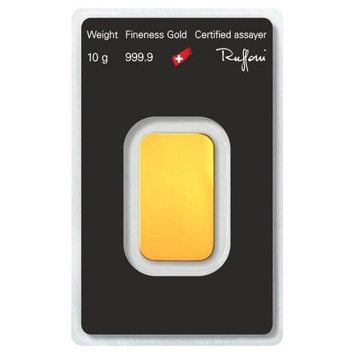 10 grammes - Or - .9999 Gold Bar Argor Heraeus (In Assay) -, Postzegels en Munten, Edelmetalen en Baren