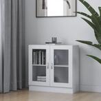 vidaXL Vitrinekast 82,5x30,5x80 cm bewerkt hout wit, Verzenden, Nieuw